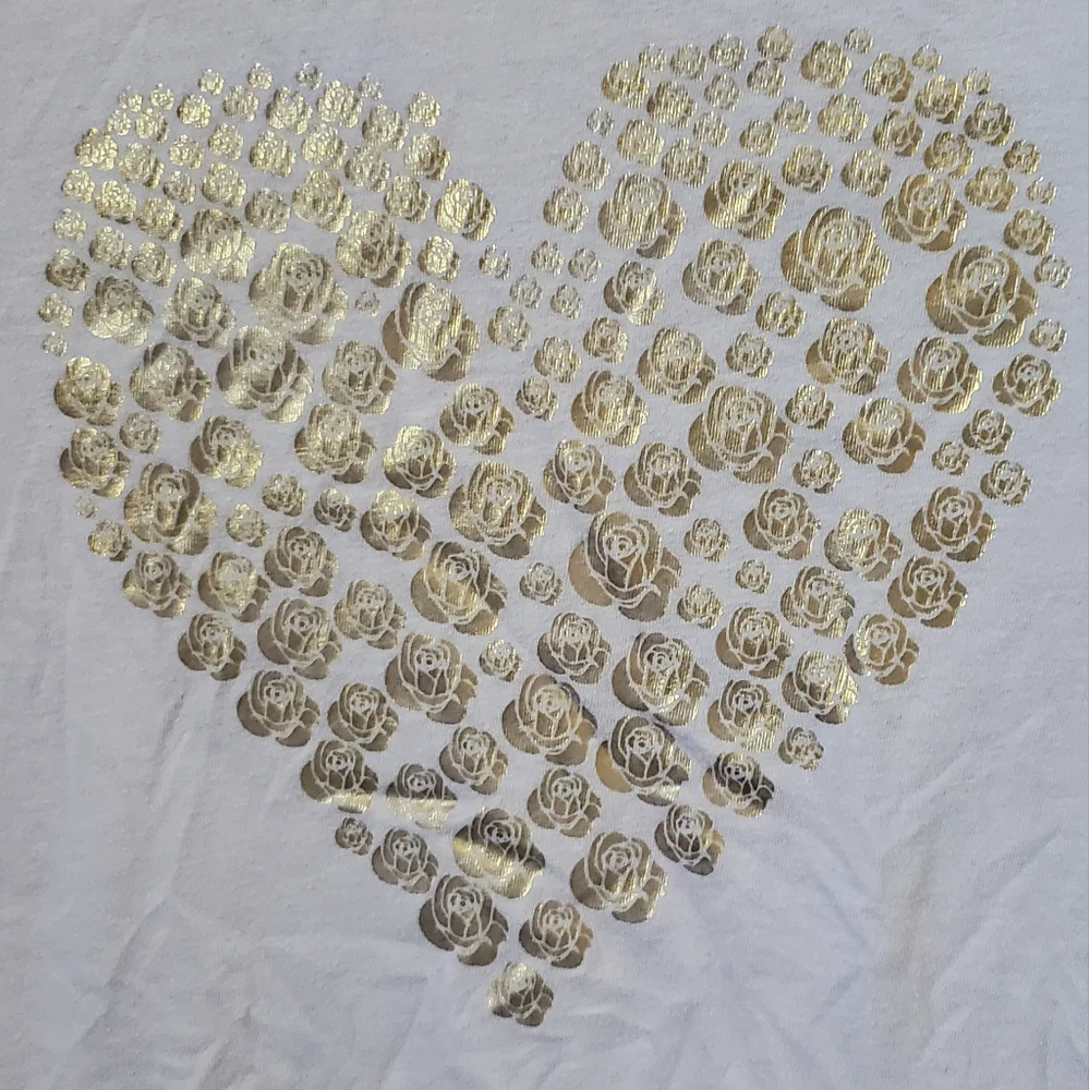Old Navy lilac shirt w/gold heart‎ of roses, XL (14), Girls
